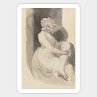 Study of a Seated Woman by Henry Fuseli Sticker